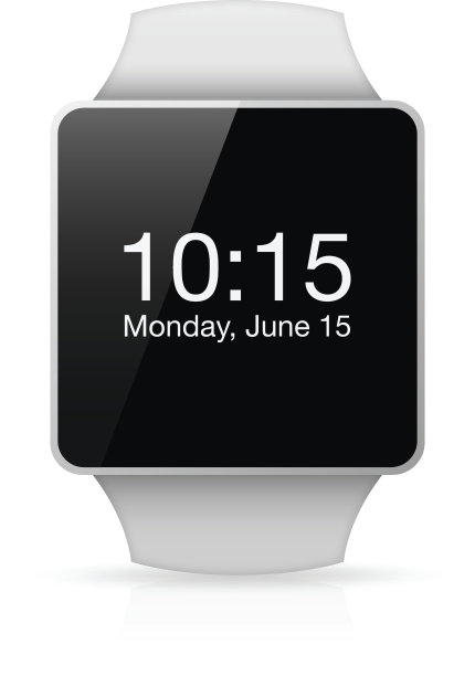 白色智能手表的日期和时间图片下载