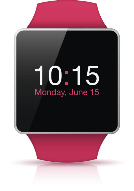 粉色或红色智能手表的日期和时间图片下载