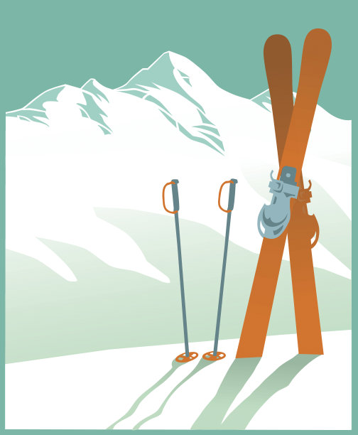 雪山和滑雪-冬季运动图片下载