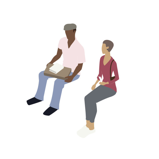 坐着的人的插图图片下载