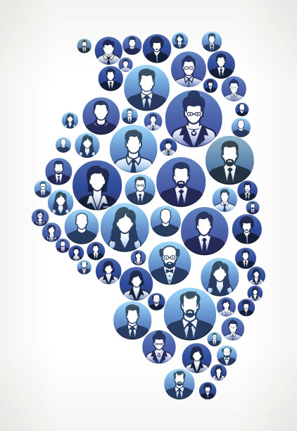 伊利诺斯州商业人士面临财务和团队合作模式。图片下载