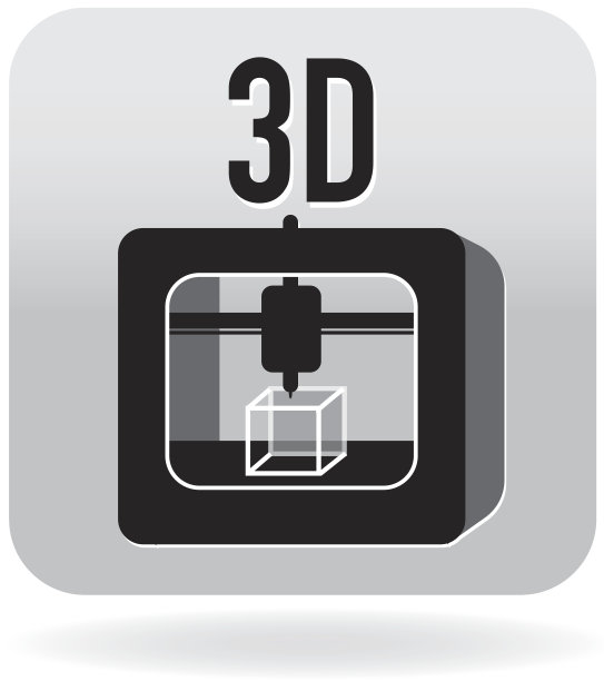 灰色的3D打印图标图片下载