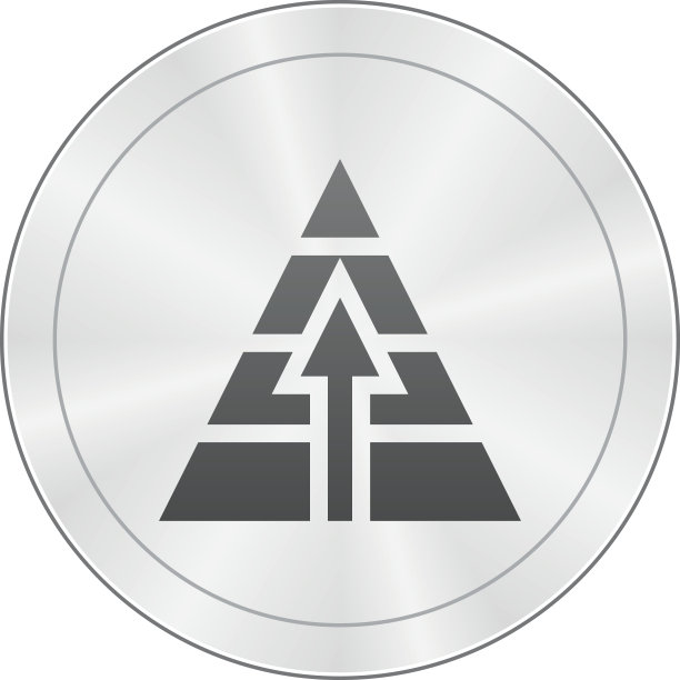 金字塔图标上的圆形按钮。图片下载