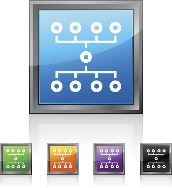 方框按钮上的流程图图标。图片下载