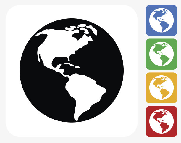 地球仪图标平面设计图片下载