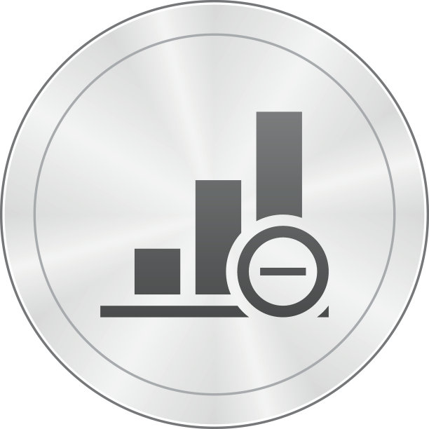 条形图图标上的圆形按钮。图片下载