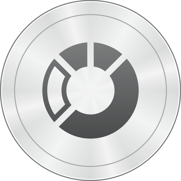 圆形按钮上的甜甜圈图表图标。图片下载