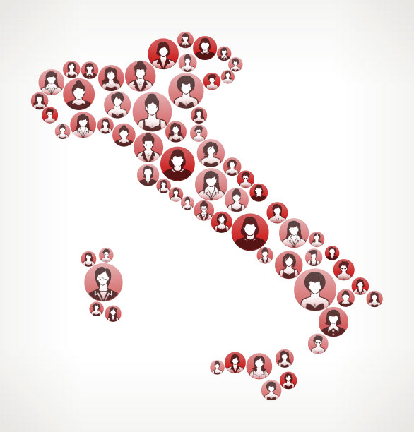 意大利女性面临女孩权力模式。图片下载