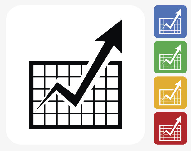 图表和进度箭头图标平面图形设计图片下载