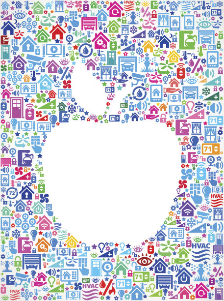 家庭自动化和安全矢量背景图片下载