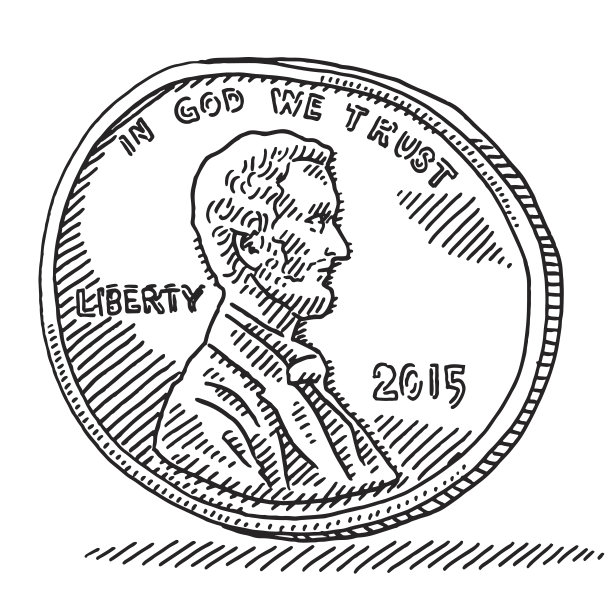 美国一便士硬币取钱图片下载