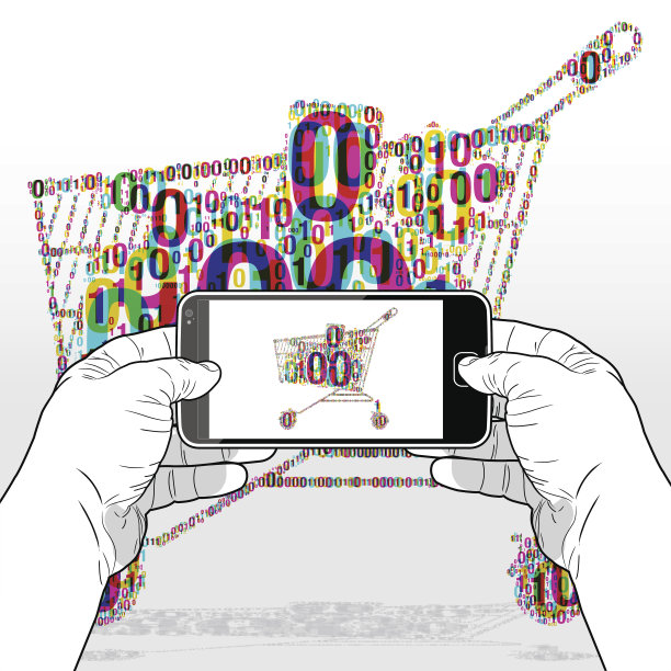 通过智能手机进行数字购物图片下载