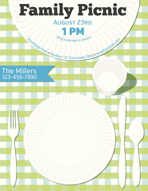 家庭团聚烧烤邀请模板图片下载