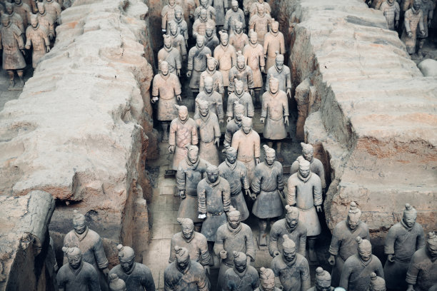 中国西安的兵马俑素材图片