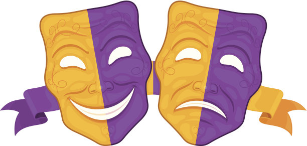 快乐和悲伤的戏剧面具图片下载