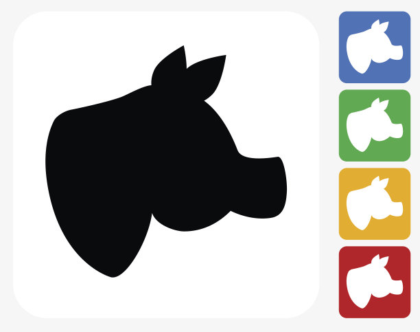 猪头图标平面设计图片下载