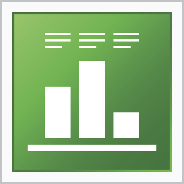 矩形按钮上的条形图图标。-平系列图片下载