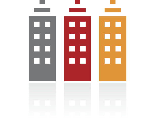 办公楼图标上的白色背景。- Pro系列图片下载