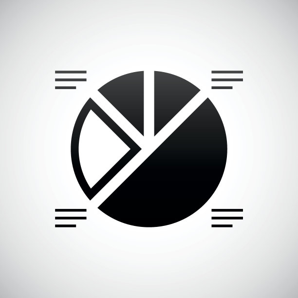 白色背景上的饼状图图标 - 阴影系列图片下载