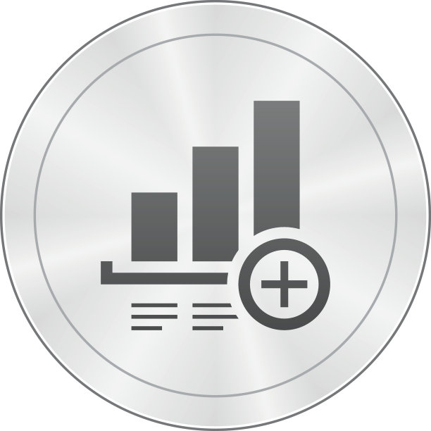 条形图图标上的圆形按钮。-夏普系列图片下载