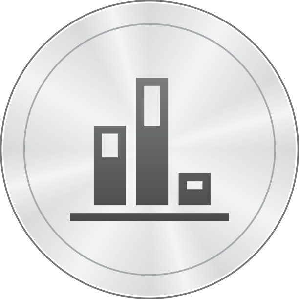 圆形按钮上的条形图图标-锐利系列图片下载