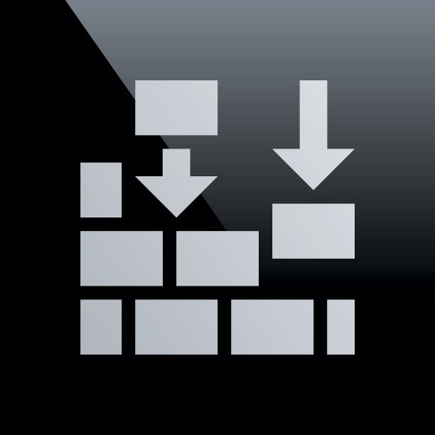 黑色背景上的墙壁图标。——核心系列图片下载