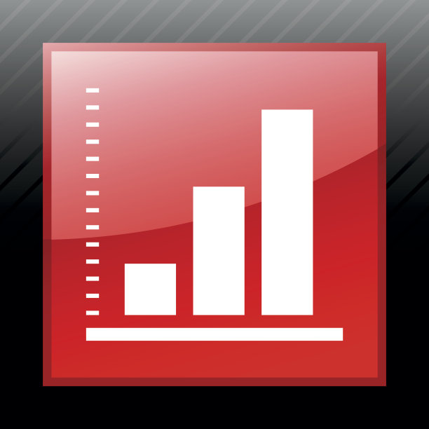 矩形按钮上的条形图图标。——时尚系列图片下载