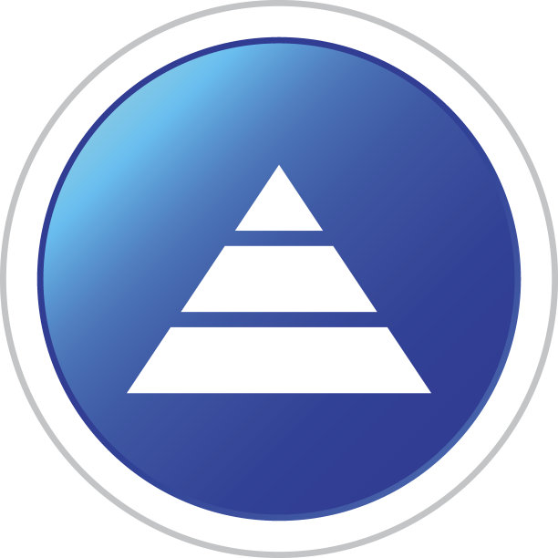 圆形按钮上的金字塔图标 - 贴纸系列图片下载