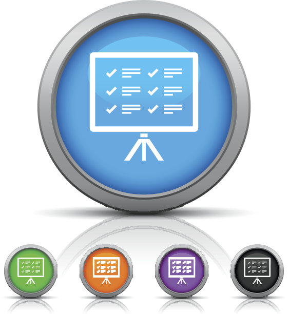 投影屏幕图标上的圆形按钮。-光泽系列图片下载