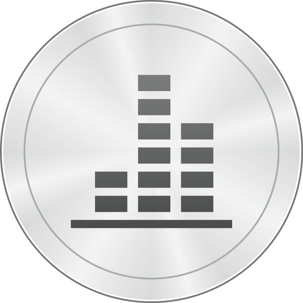 圆形按钮上的条形图图标-锐利系列图片下载