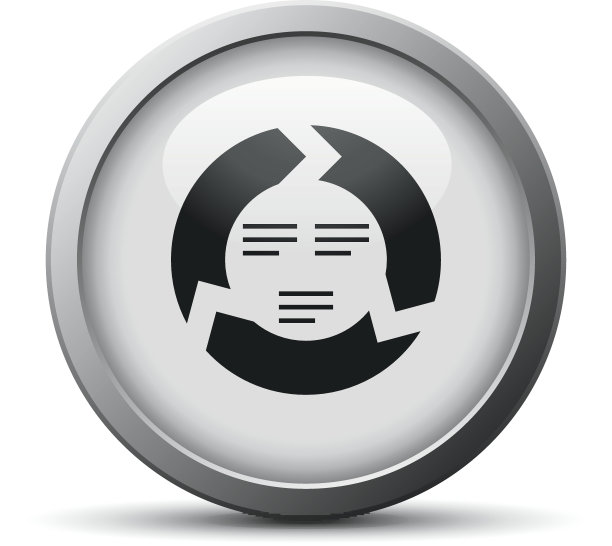 银色按钮上的V形图表图标-银色系列图片下载