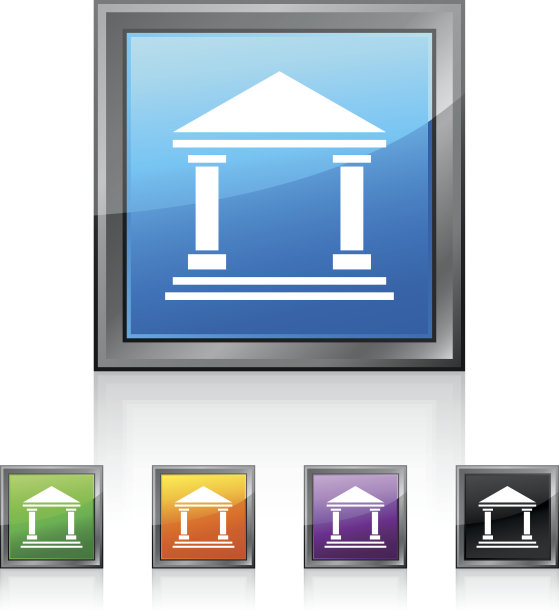 银行图标上的方形按钮。-平方系列图片下载