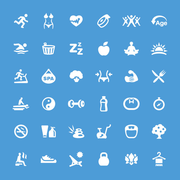 健康生活方式矢量图标设置图片下载