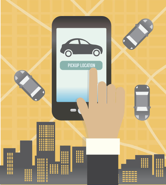拼车或通勤手机应用程序的概念图片下载