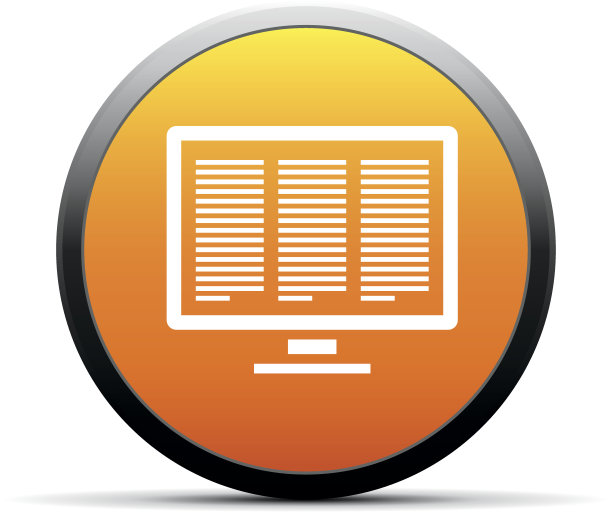 电脑显示器图标上的一个圆形按钮。-简单的系列图片下载