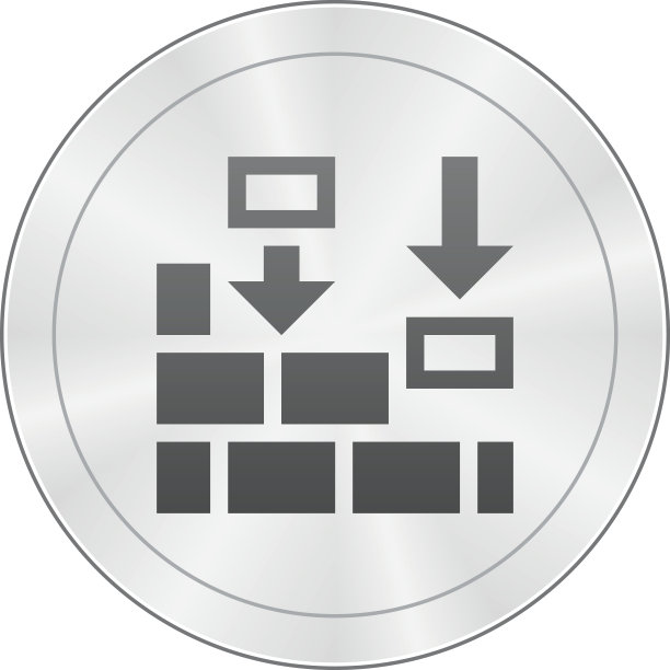 圆形按钮上的墙壁图标-锐利系列图片下载