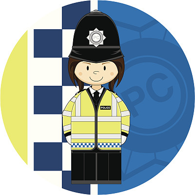 英国卡通女警察图片下载