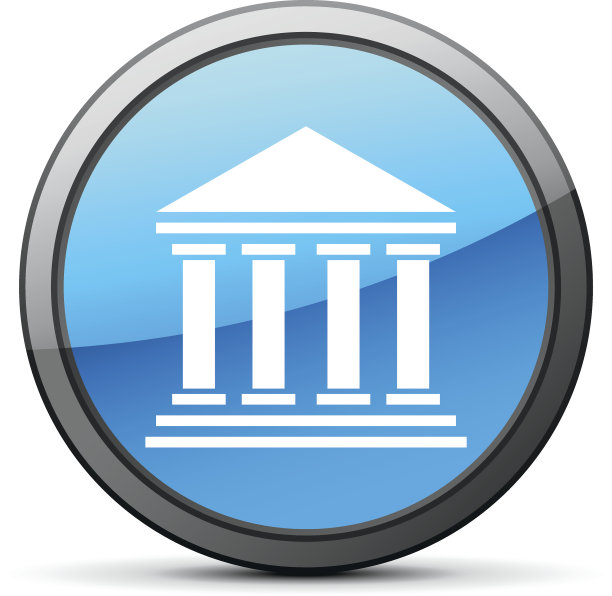 银行图标上的圆形按钮。——光明系列图片下载