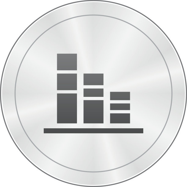 圆形按钮上的条形图图标-锐利系列图片下载