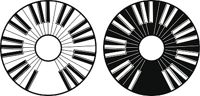 圆圈的钢琴键图标图片下载