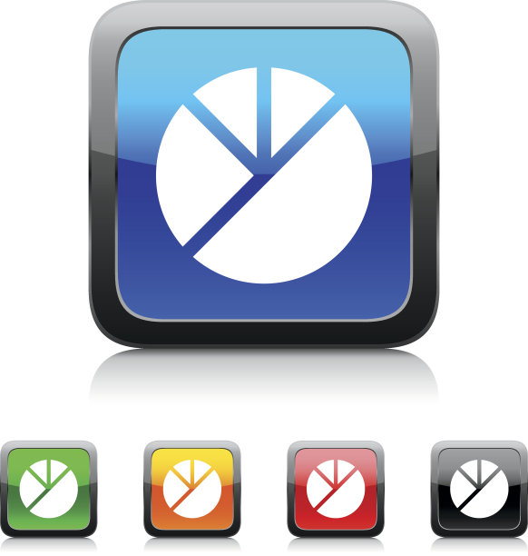 饼图图标上的颜色按钮。- - -风格系列图片下载