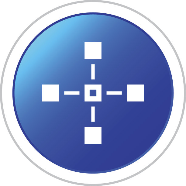 圆形按钮上的流程图图标 - 贴纸系列图片下载