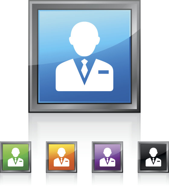 商人图标上的方形按钮。-平方系列图片下载