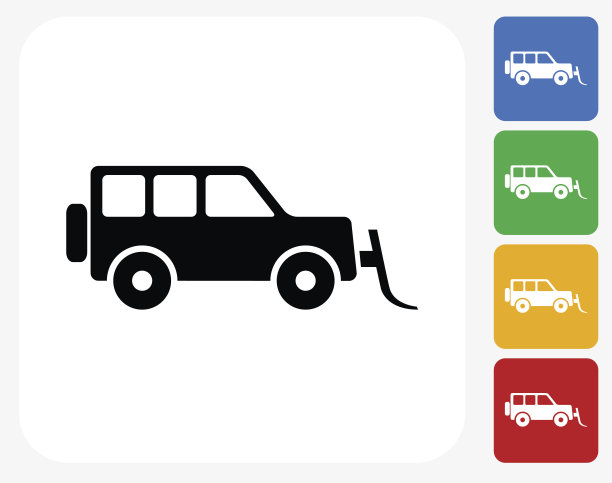 雪地摩托拖拉机图标平面图形设计图片下载