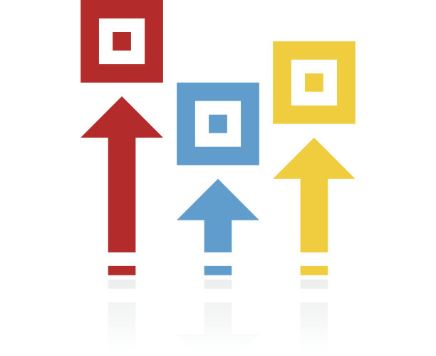 白色背景上的彩色物流图标图片下载