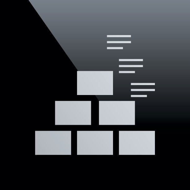 金字塔图标上的黑色背景。——CoreSeries图片下载