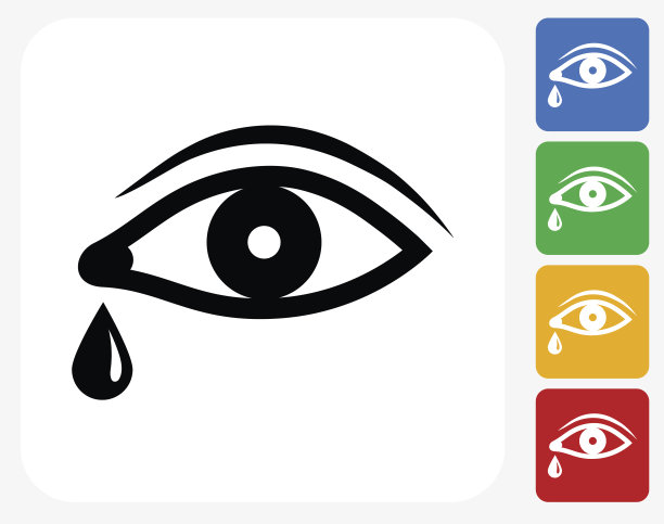 眼睛与眼泪图标平面图形设计图片下载