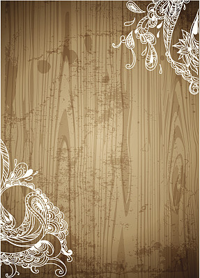 木制背景与涂鸦漩涡-插图图片下载