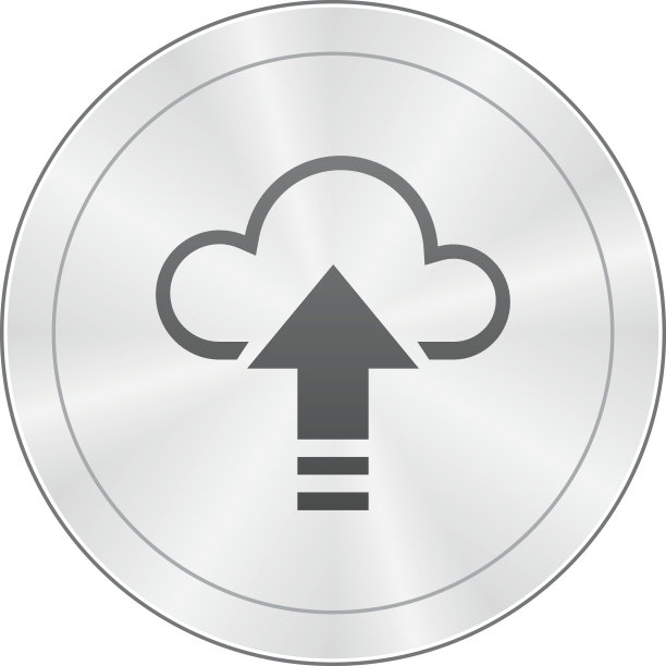 云计算图标上的圆形按钮。——SharpSeries图片下载