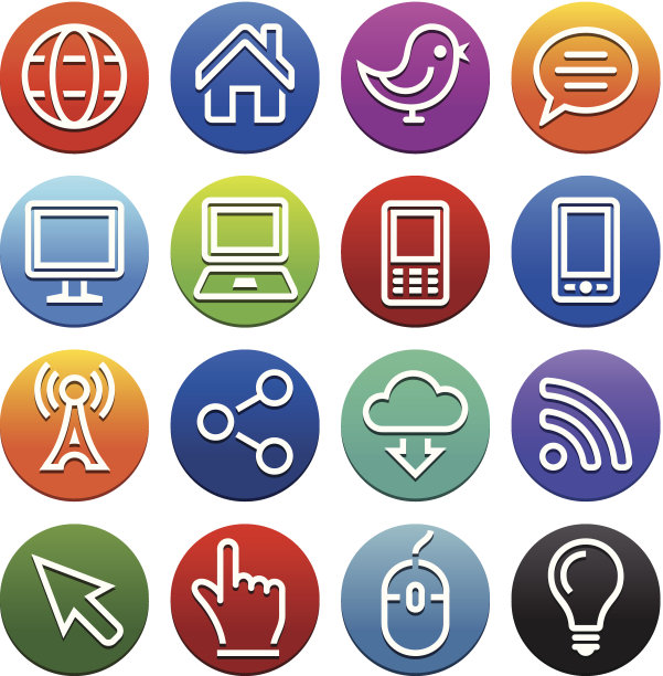 互联网版税免费矢量艺术颜色集图片下载